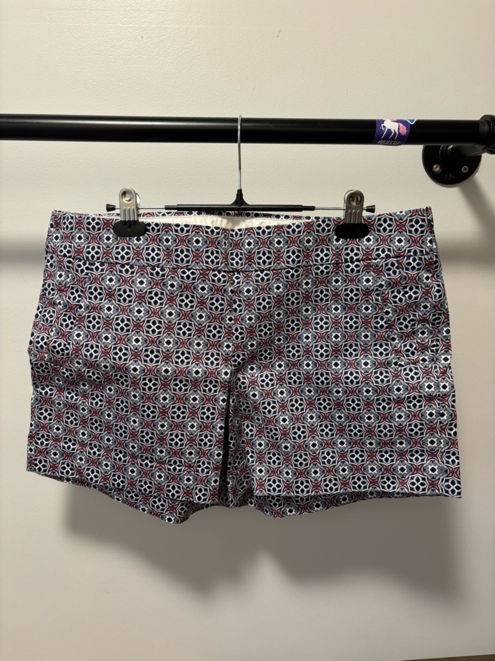 J.crew factory Geo-Print Stretch Shorts in Navy and pink